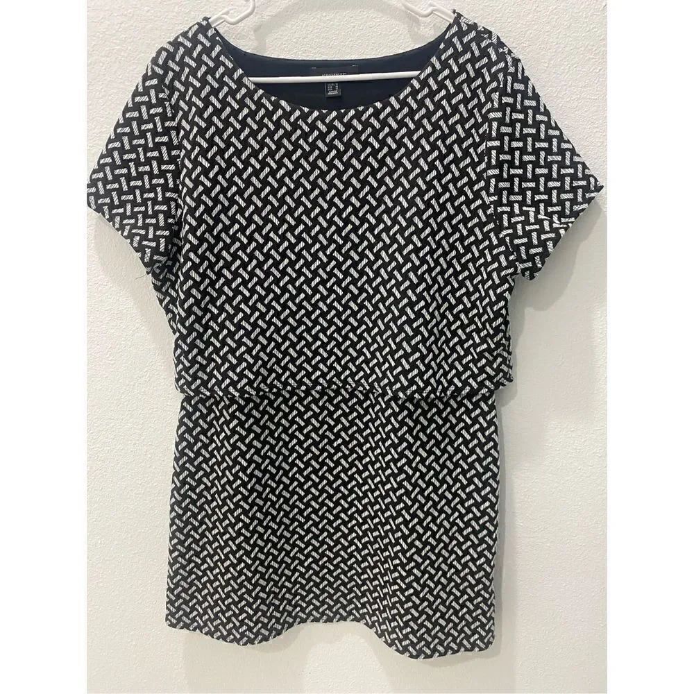 Atmosphere black and white geo patterned dress size 10